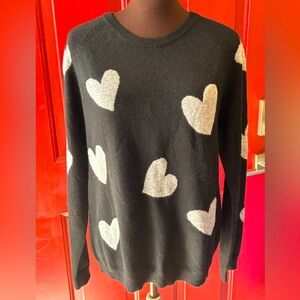 PHILOSOPHY sL soft cashmere sweaterCharcoal w/light gray hearts looks brand new